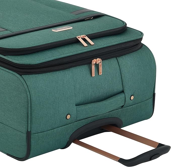 kensie Hudson Softside 3-Piece Spinner Luggage Set, Smoke Pine