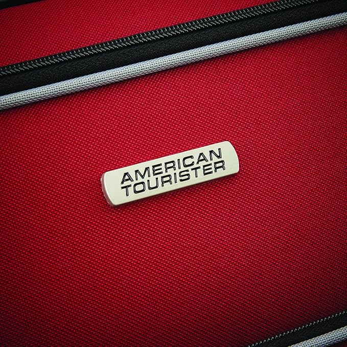 American Tourister Fieldbrook XLT Softside Upright Luggage, Red/Black, 4-Piece Set (BB/DF/21/25)