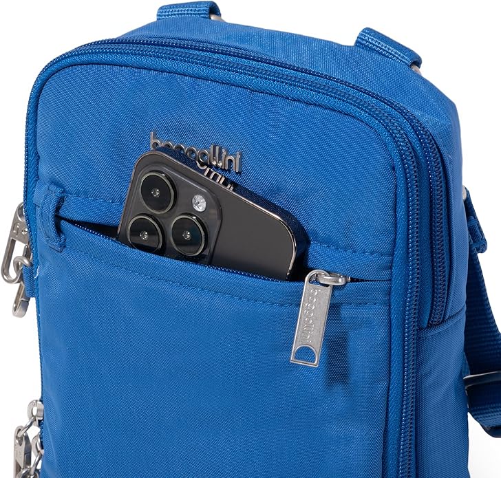 Baggallini Securtex® Anti-theft Mini Everything Crossbody Bag, 6.3"x8.25" Rfid, Locking Zippers & Cut-resistant Strap