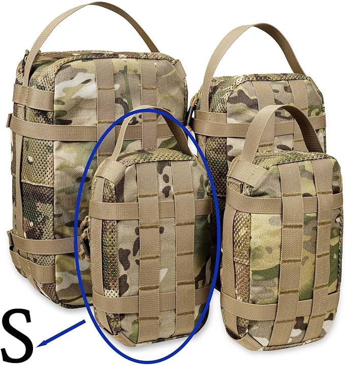 4 Set Tactical Packing Cubes ，Compressible Mesh Duffle Storage Bag,Portable Edc Molle Pouch Organizer.