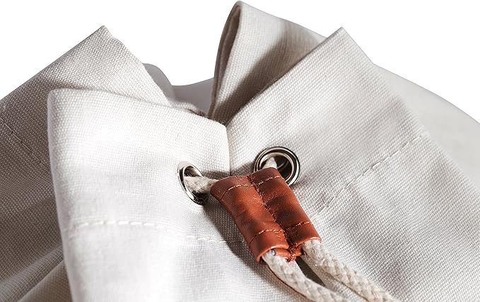 Handy Laundry Canvas Duffel Bag - Drawstring, Leather Closure, Shoulder Strap. (2-PACK)