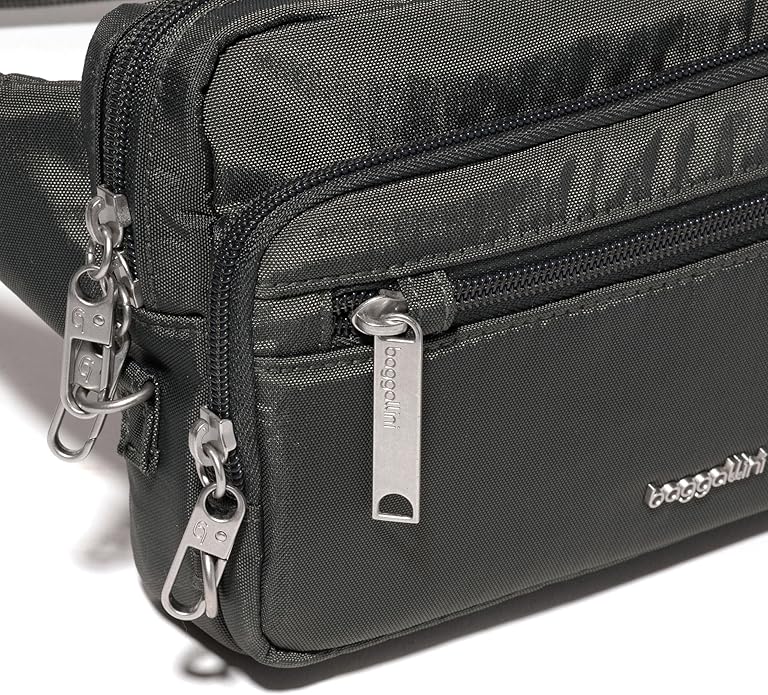 Baggallini Securtex Anti-theft Belt Bag 8.8"x5.5" Crossbody Fanny Pack for Women RFID Wallet Locking Zipper Travel Purse
