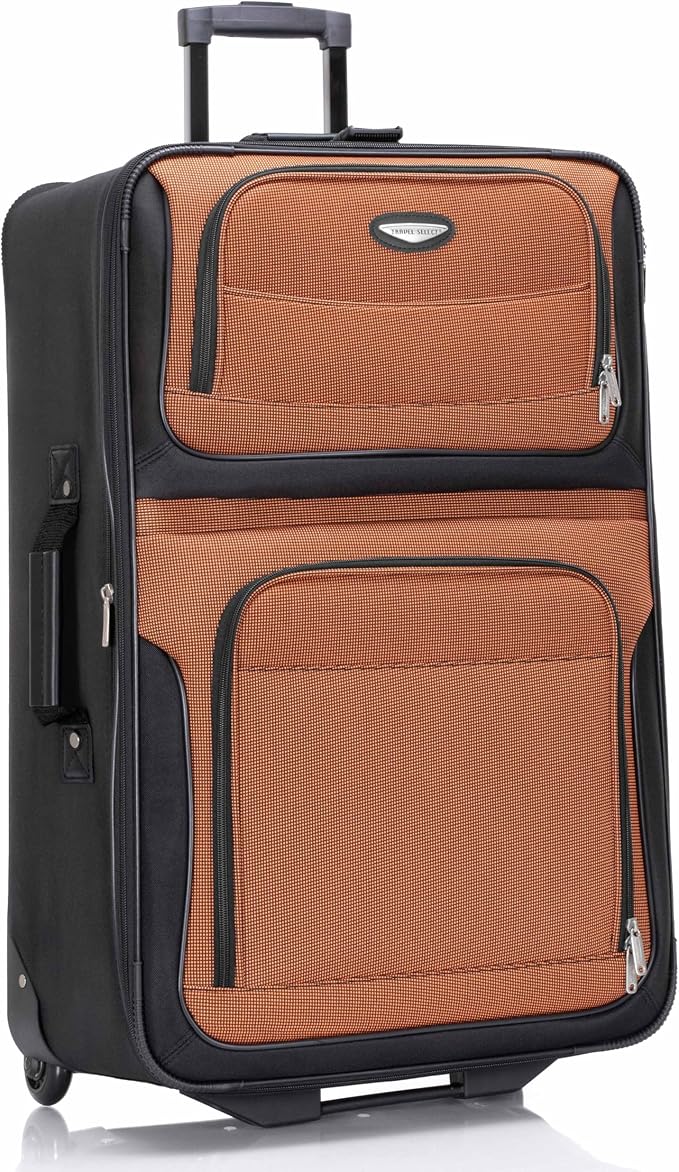 Travel Select Amsterdam Softside Expandable Luggage with Rolling Wheels, Orange, 29-Inch Large