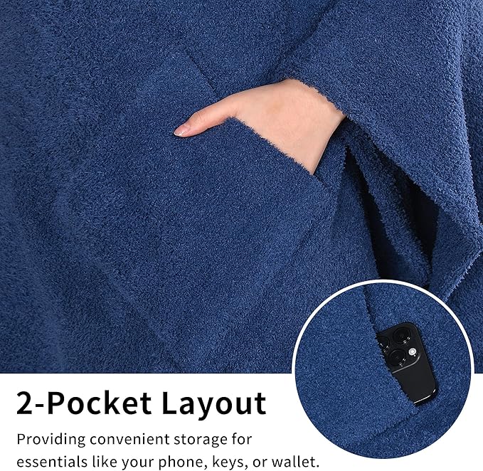 JOOJA Wearable Blanket Super Soft Feather Yarn Blanket Shawl with Pockets Fuzzy Throw Blanket TV Blanket for Adults Teens