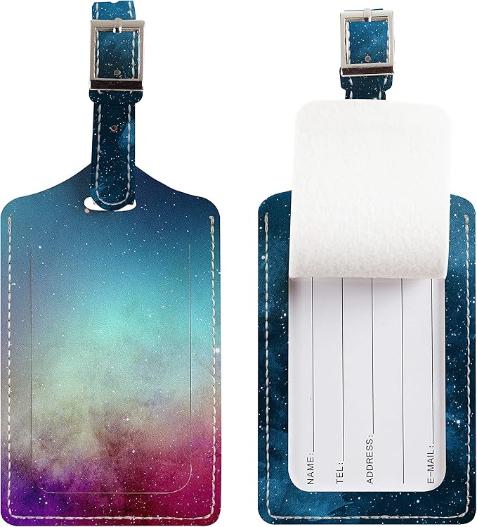 4 Pack Luggage Tag for Suitcases TSA Approved, Leather Suitcase Tags Identifiers, Cute Bag Name Travel Tags ID Labels for Women Men Cruise Airport Luggage Travel Essentials by Sodsay
