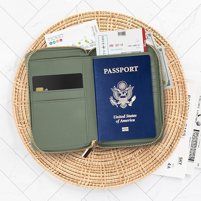 Beautiful Passport Holder for Travel with Wristlet Strap - All-in-One Wallet for Women with Card Slots and Tassel Keychain - Perfect Case to Keep Your Travel Documents Organized & Safe