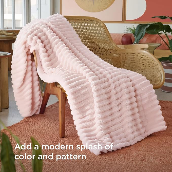 Bedsure GentleSoft Crystal Pink Twin Blanket for Bed - Super Soft Cozy Blankets for Women, Cute Large Blanket for Girls, 66x90 Inches
