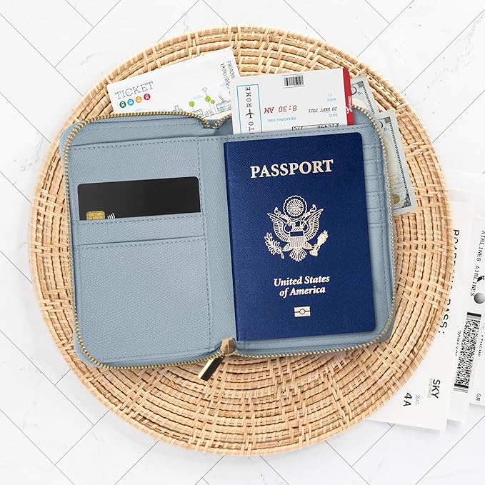 Beautiful Passport Holder for Travel with Wristlet Strap - All-in-One Wallet for Women with Card Slots and Tassel Keychain - Perfect RFID Blocking Case to Keep Your Travel Documents Organized & Safe