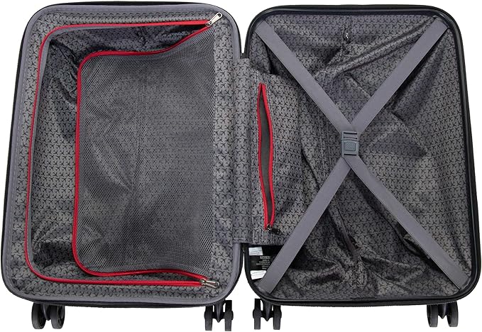 Kenneth Cole Reaction Flying Axis 20" Hardside Expandable 8-Wheel Spinner Carry-On Suitcase, Silver