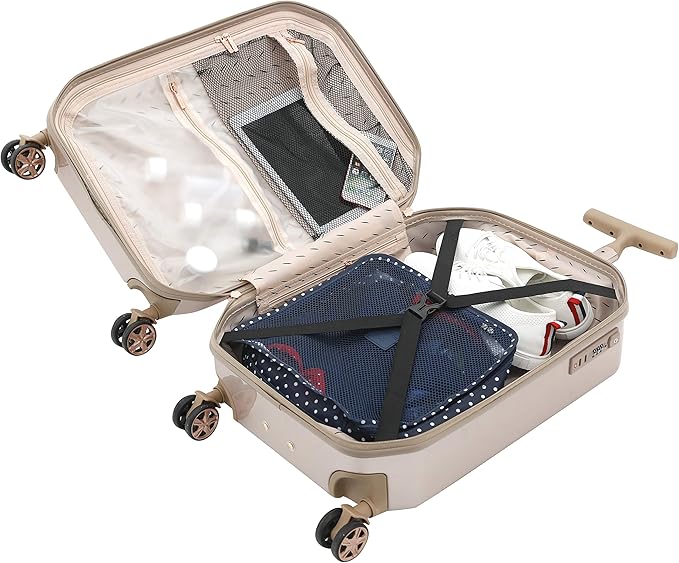 kensie Women's Gemstone Luggage Set, Rose Gold, 20-Inch Carry-On
