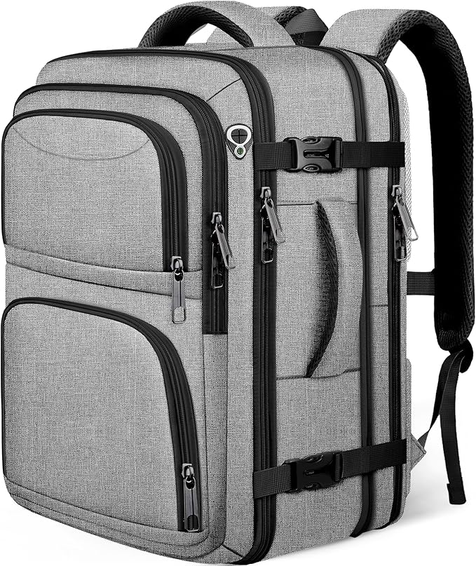 Extra Large Travel Backpack, Carry on Luggage Backpack TSA 18.4 inch Laptop Bag Flight Approved, Lightweight Business Luggage Bag, Travel Gifts for Men, Black