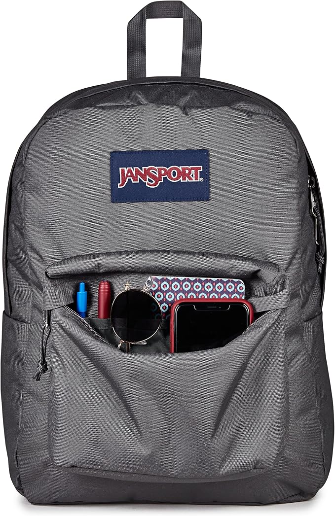 JanSport SuperBreak One Backpack - Durable, Lightweight Bag with 1 Main Compartment, Front Utility Pocket with Built-in Organizer, Premium Backpack, Smokey Grit
