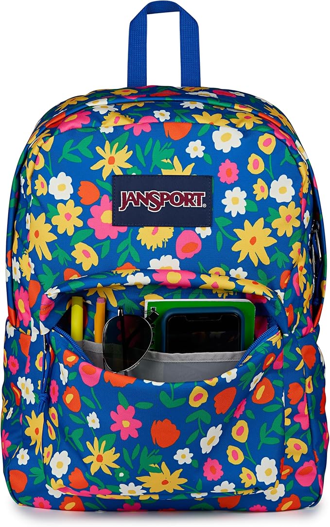 JanSport SuperBreak One Backpack - Durable, Lightweight Bag with 1 Main Compartment, Front Utility Pocket with Built-in Organizer, Premium Backpack, Flower Market