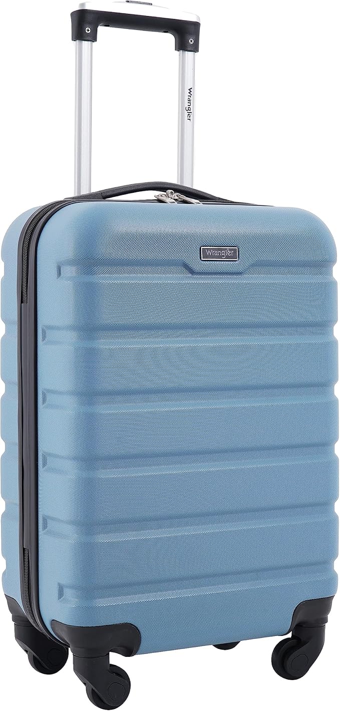 Wrangler Hardside Spinner Luggage, Blue Heaven, Carry-On 20-Inch