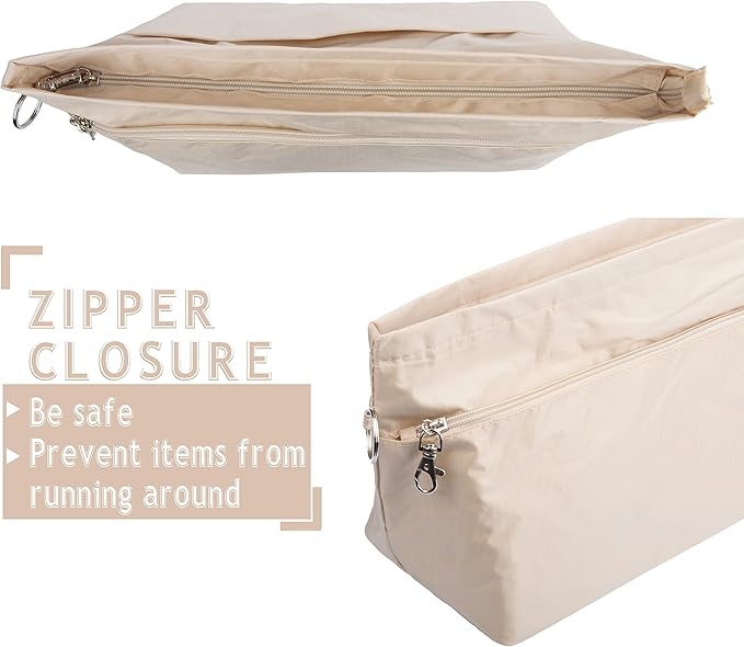 Vercord Handbag Purse Tote Pocketbook Organizer Insert Zipper Closure 11 Pockets 3 Sizes Many Colors
