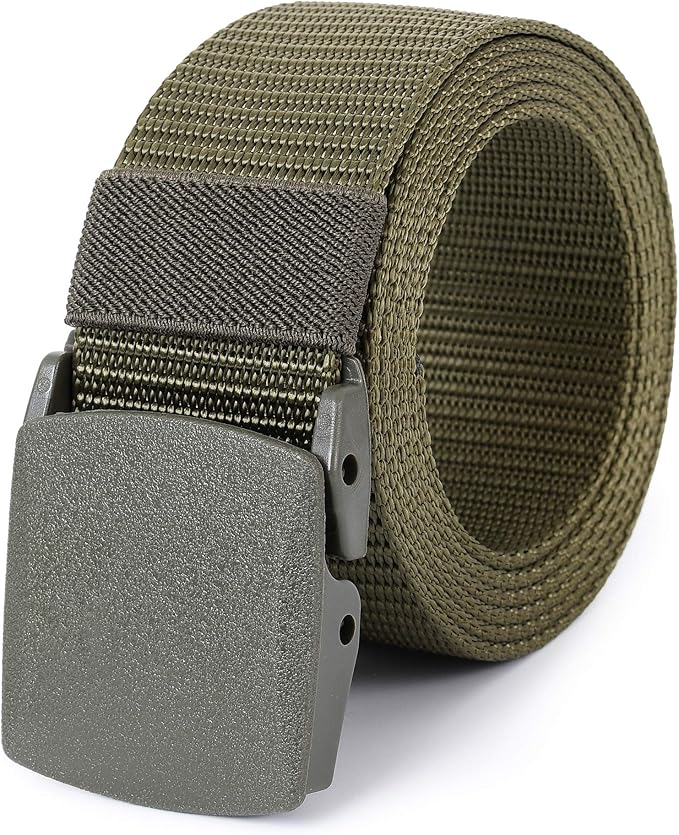 Mile High Life Nylon Web Belt Outdoor Military Belt With TSA Safe Plastic Buckle Belt