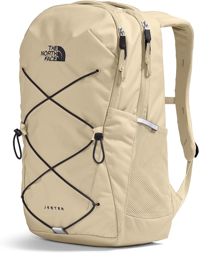 The North Face Women's Jester Everyday Laptop Backpack - Commuter Travel Bag, Laptop Sleeve, Water-Repellent, Gravel/TNF Black, One Size