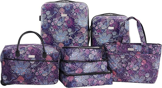 Travelers Club Unisex Bella Caronia Deluxe 20", 3 Piece, or 7 Piece Luggage & Travel Accessories Set Jardin