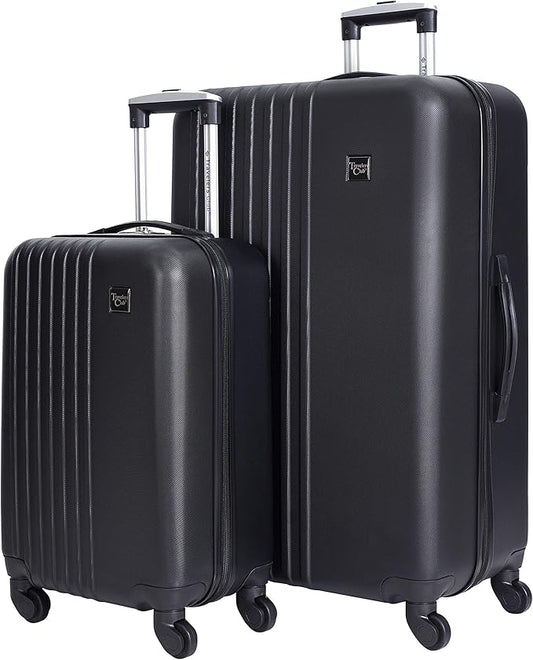 Travelers Club Cosmo Luggage, Black-2 Piece Set (28"/20")
