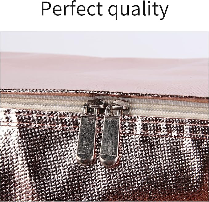 insulated picnic bag extra cooler Grocery shopping bags, Reusable, Heavy Duty, zipped zipper,Collapsible,tote,for men,women,for car,Recycled Golden XL-Large