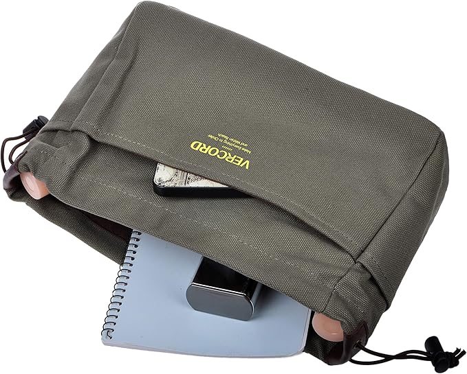 Vercord Canvas Handbag Organizers, Sturdy Purse Insert Organizer Bag in Bag, 10 Pockets Color Army Green Small