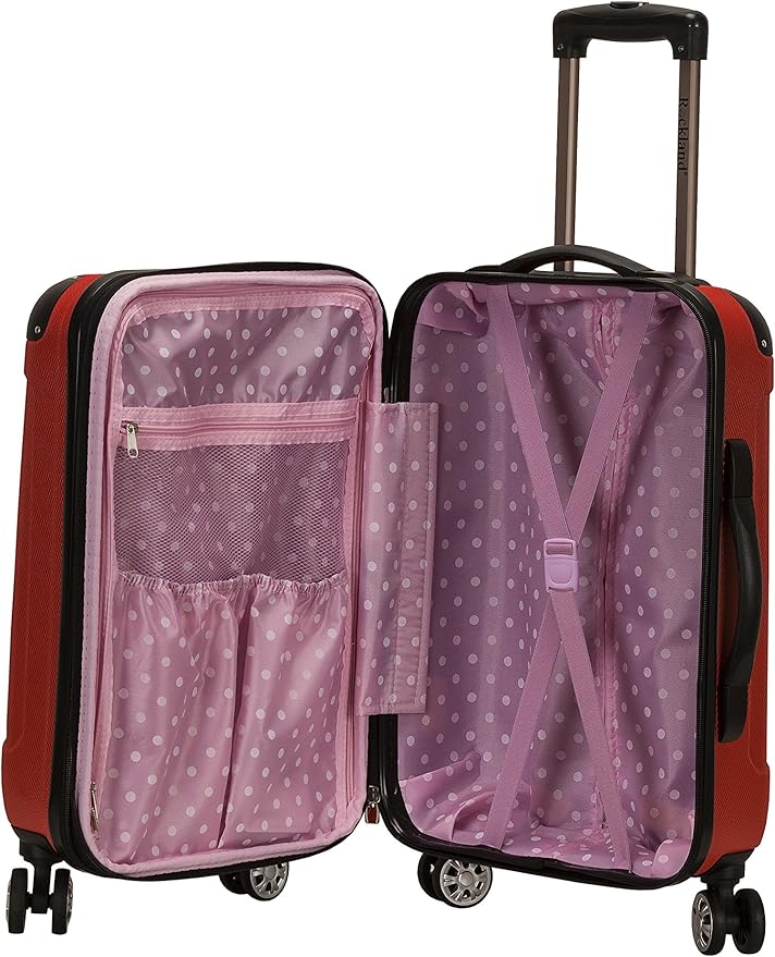 Rockland London Hardside Spinner Wheel Luggage, Red, Carry-On 20-Inch