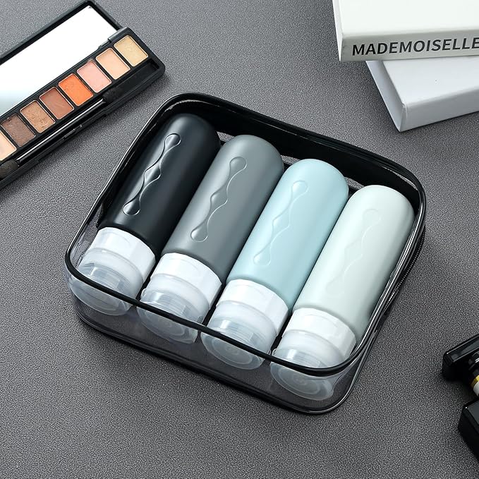 Gemice Travel Bottles for Toiletries, Tsa Approved, Travel Size Containers, BPA Free Leak Proof Tubs Refillable Liquid Accessories for Cometic Shampoo and Lotion Soap