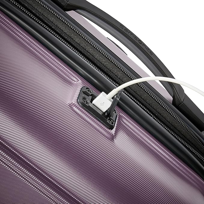 Samsonite Omni 2 Hardside 2 Piece Set - Includes Global Carry-On & Large Checked Suitcases - 360° Dual Spinner Wheels - Integrated TSA Lock & Expansion - Amazon Exclusive - ICY Lilac