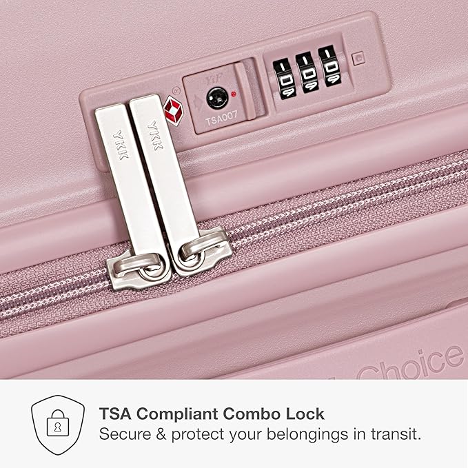 Traveler's Choice Ultimax II Polycarbonate Hardside Luggage with Spinner Wheels, Pink, 21-Inch Carry-On