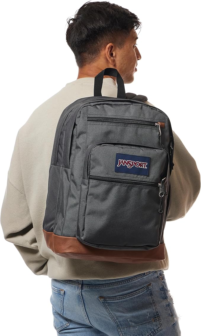 JanSport Cool Backpack with 15-inch Laptop Sleeve, Large Computer Bag Rucksack with 2 Compartments, Ergonomic Straps, Smokey Grit