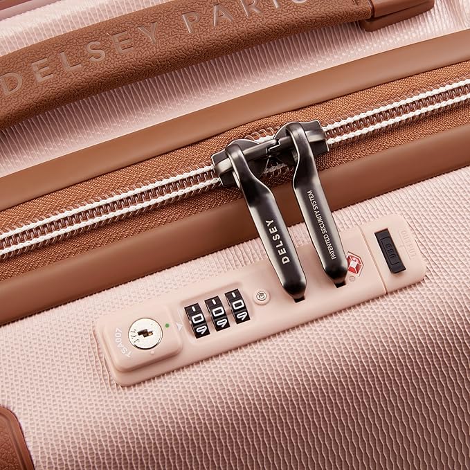 DELSEY PARIS Chatelet Air 2.0 Hardside Luggage with Spinner Wheels, Blush Pink, Carry on Plus 20 Inch