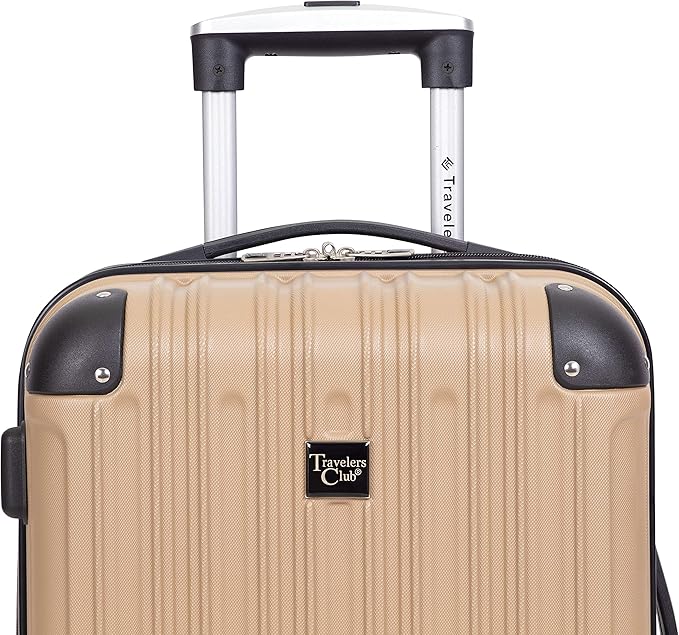 Travelers Club Midtown Hardside 4-Piece Luggage Travel Set, Tan