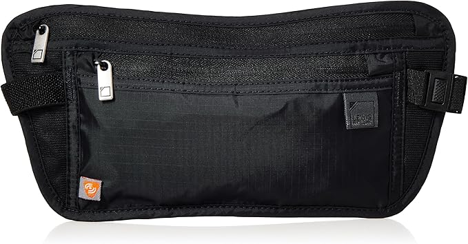 Lewis N. Clark Travel Money Belt Pouch, Slim RFID Blocking Anti Theft Waist Stash Pouches for Cash, Cards and Passport Holder