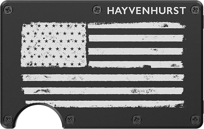 Hayvenhurst Wallet For Men - Reinvented Design Men's Wallet - Slim, Minimalistic & Seamless, Blocks RFID Scanners, Holds 12 Cards & Has a Money Clip (Patriot)