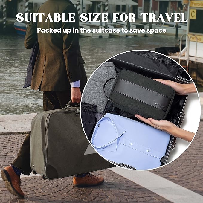 Vorspack Toiletry Bag for Men - Water Resistant Travel Bag for Toiletries, Bathroom Essentials, Travel Accessories, Gifts - Grey