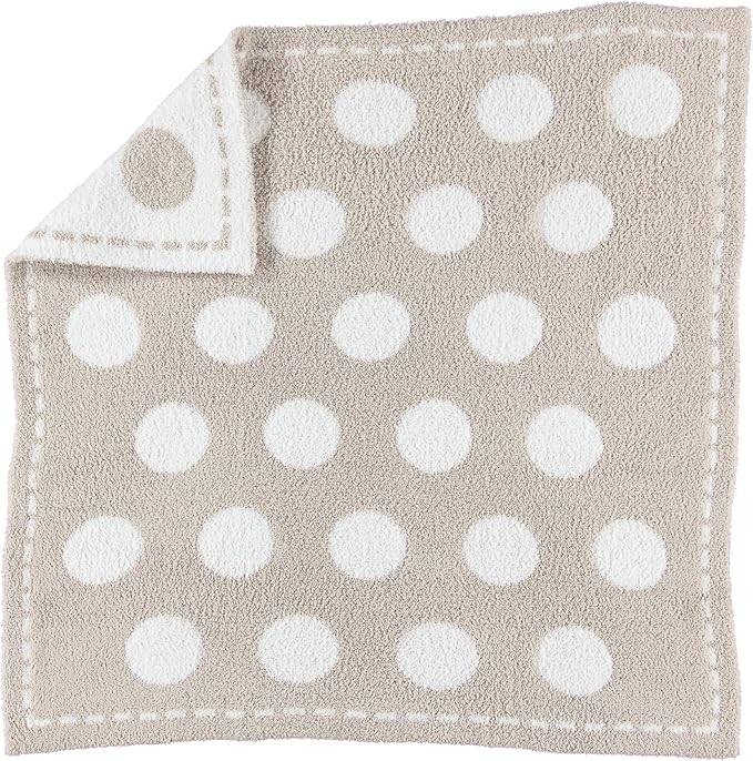 Barefoot Dreams® CozyChic® Dream Receiving Blanket, Stone-White Circles, 30"x30"