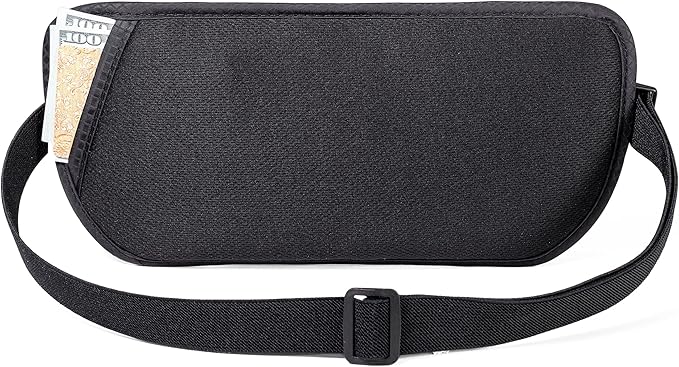 RFID Blocking Passport Holder - Money Belt & Travel Wallet, Travel Belt Bag Fanny Pack for Women Men