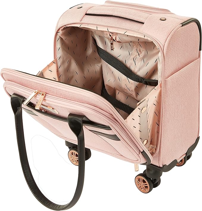 kensie Hudson Softside 3-Piece Spinner Luggage Set, Rose