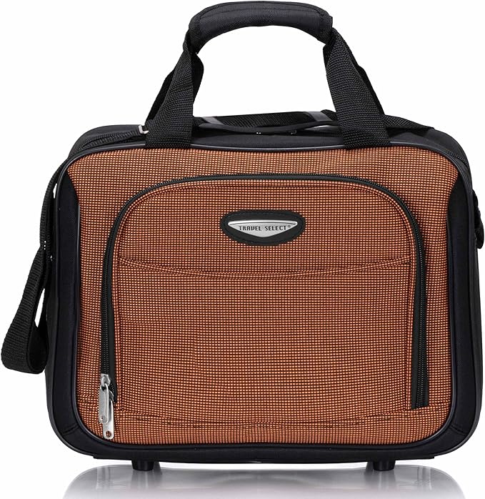 Travel Select Amsterdam Softside Expandable Luggage with Rolling Wheels, Orange, 8-Piece Set (15/21/25/29) with Packing Cubes