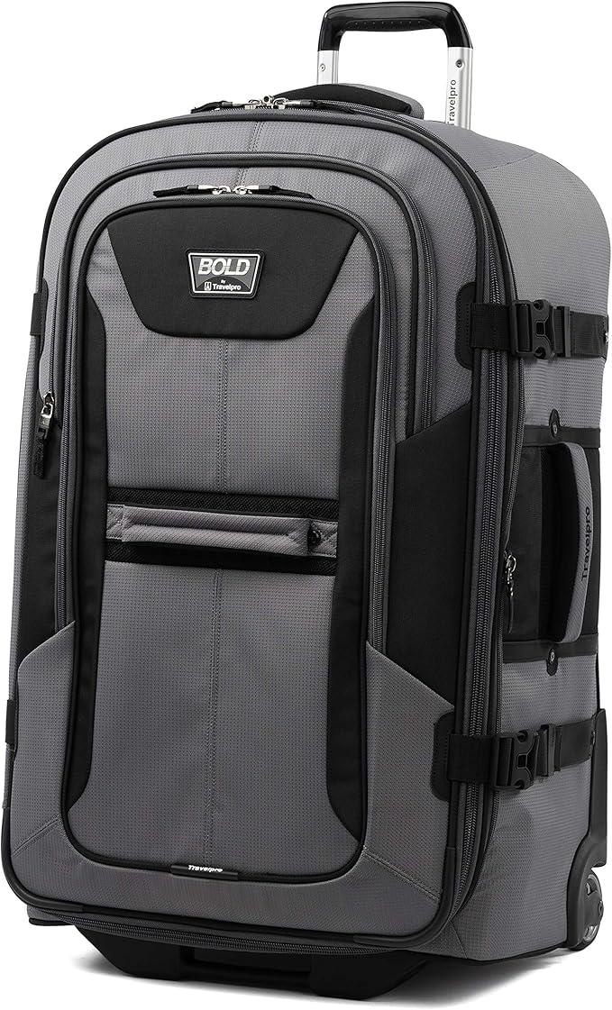 Travelpro Unisex-Adult Bold Softside Expandable Rollaboard Upright Luggage, Grey/Black, Checked-Large 28-Inch