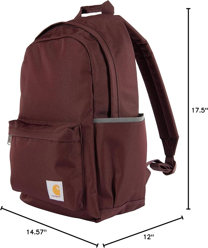 Carhartt 21L Classic Laptop Backpack, Water-Resistant Pack W/ 15" Laptop Sleeve and Organizational Compartments, Port