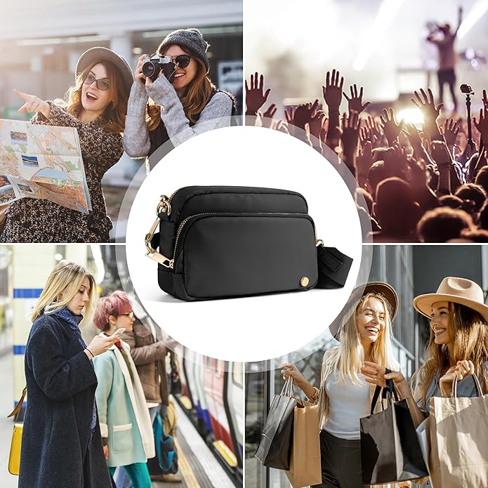 Joryin Anti Theft Crossbody Bag for Women, Slash-resistant RFID Blocking Travel Purses, Small Shoulder Bag Handbag, Nylon