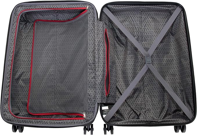 Kenneth Cole Reaction Flying Axis 24" Hardside Expandable 8-Wheel Spinner Check-Size Luggage, Silver