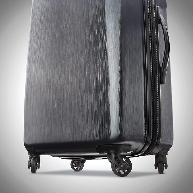 American Tourister Moonlight Hardside Expandable Luggage with Spinner Wheels, Anthracite, Checked-Medium 24-Inch