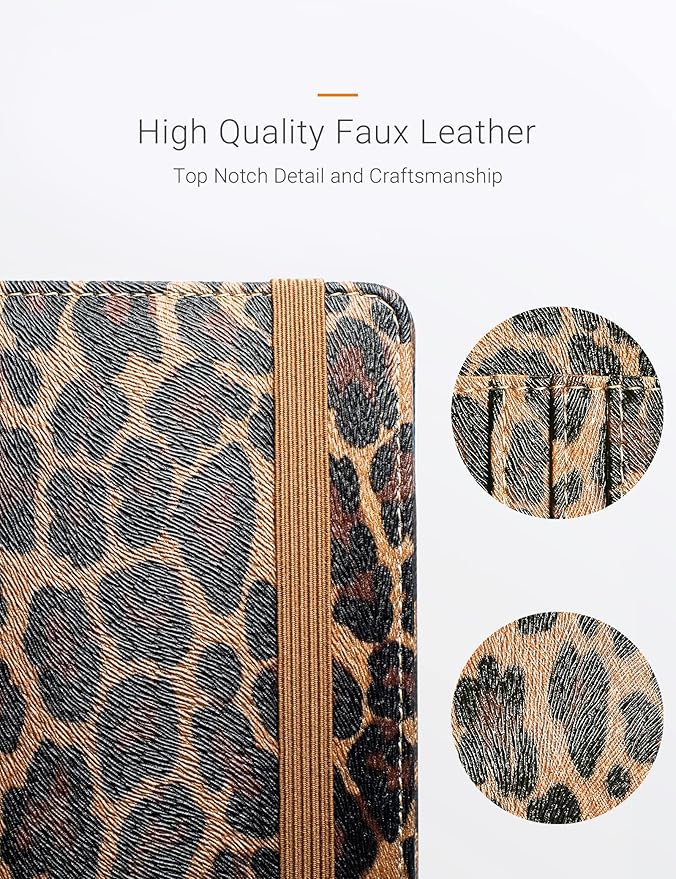 Mymazn Leopard Passport Holder Passport Case Travel Wallet with Vaccination Card Holder Passport Cover with RFID Blocking Clear Pocket For Photo (leopard)
