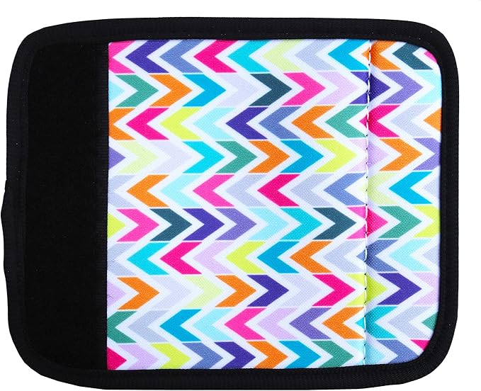 Luggage Handle Wrap for Suitcase-Printed Bright Neoprene Luggage Tags/Grips/Identifiers/Markers/Covers/Gripper for Suitcases Carry On Bags 5 Packs (Chevron02)
