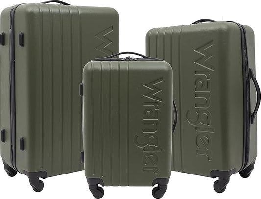 Wrangler Quest Luggage Set, Olive Green, 3 Piece Set (30"/26"/22")