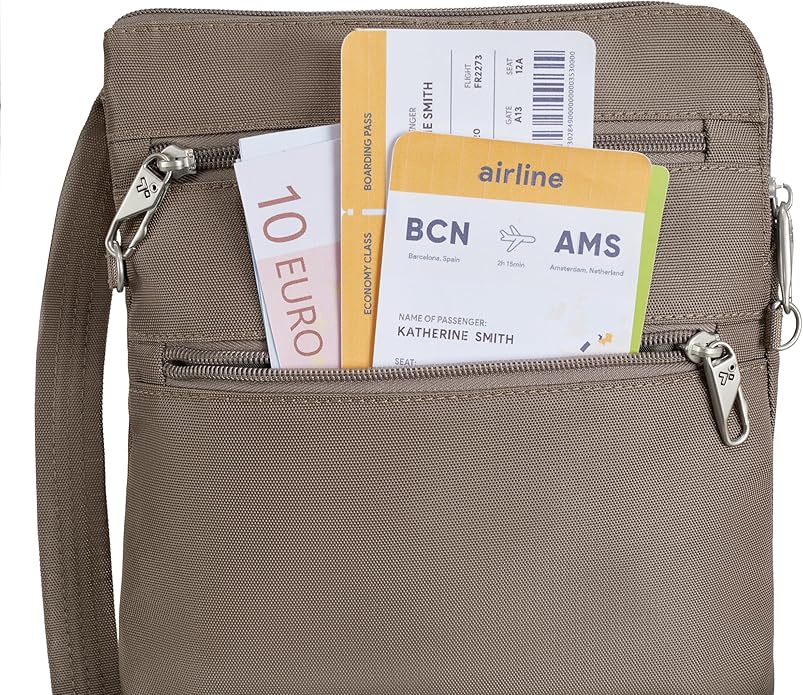 Travelon Anti-theft Classic Slim Double Zip Crossbody