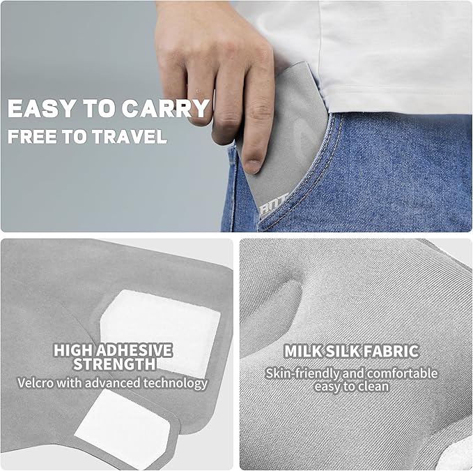 Inflatable Neck Pillow, Travel Pillow for Airplane, Traveling, Office, and Car, Chin Support Neck Relief - Airplane Travel Essentials(Gray)