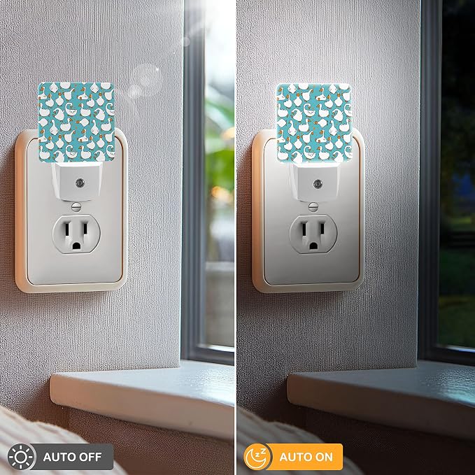 LED Night Light Lamp with Smart Sensor Dusk to Dawn Sensor,Cartoon Funny Goose Night Light Daylight White,0.5W Plug-into Wall for Adults,Bedroom,Bathroom,Hallway,Kitchen